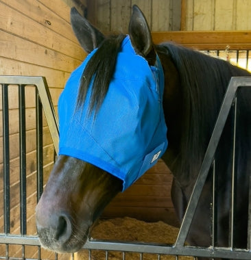 Rugged Ride Bright & Bold Rip Resistant Mesh Fly Mask - Forelock Hole - No Ears