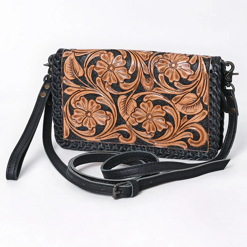 American Darling Hand Tooled Leather Crossbody