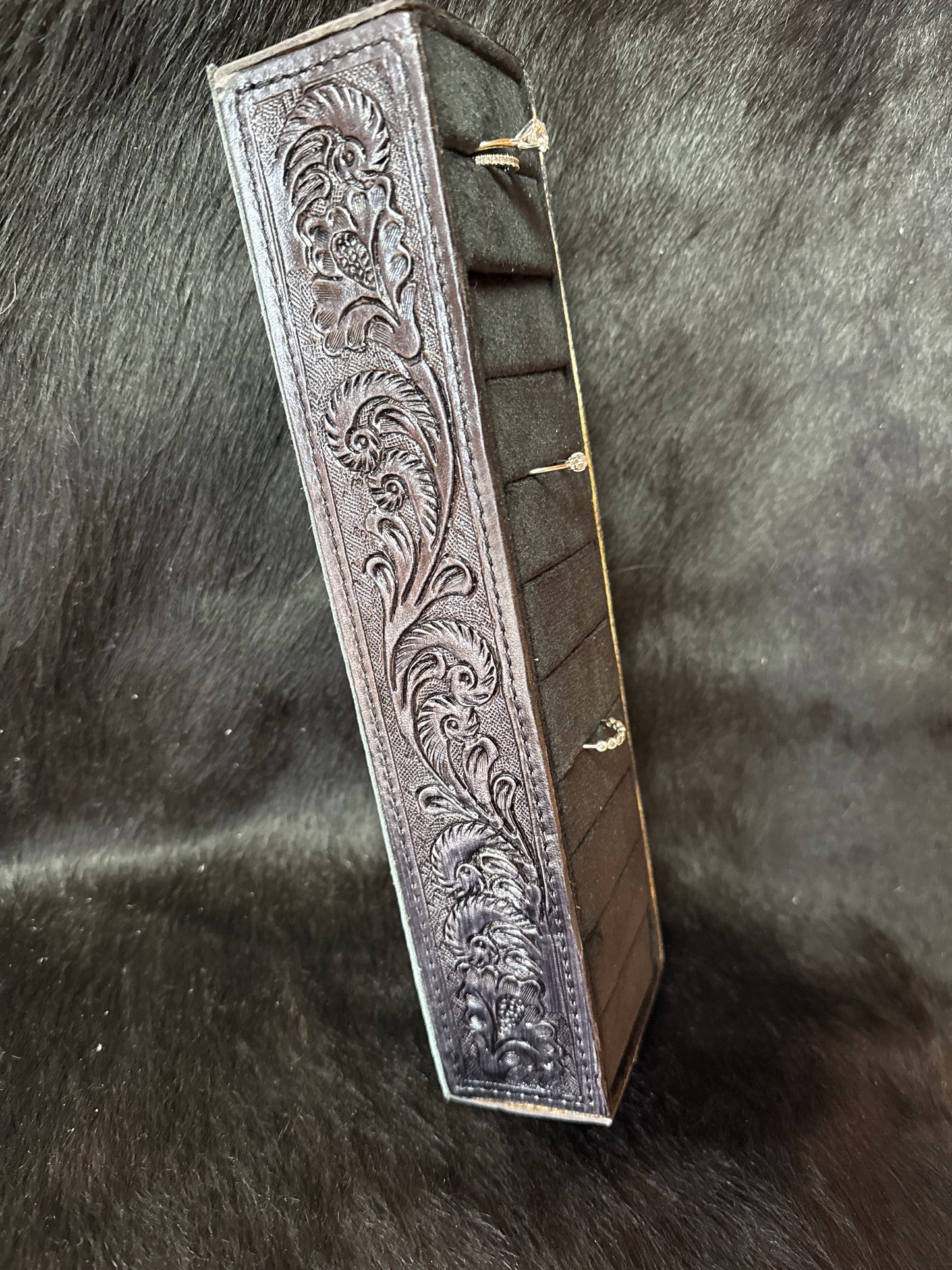 Tooled Leather Ring Holder