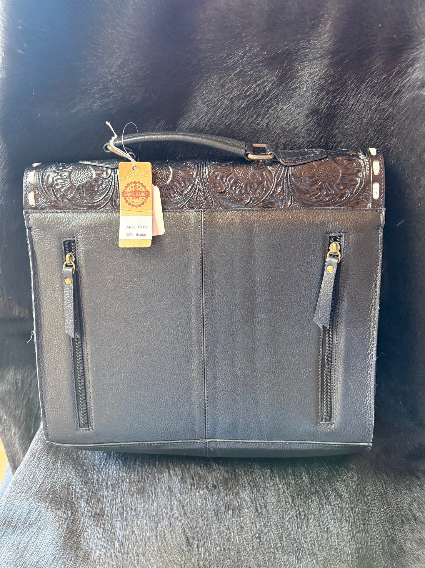 Hand Tooled Cowhide Briefcase