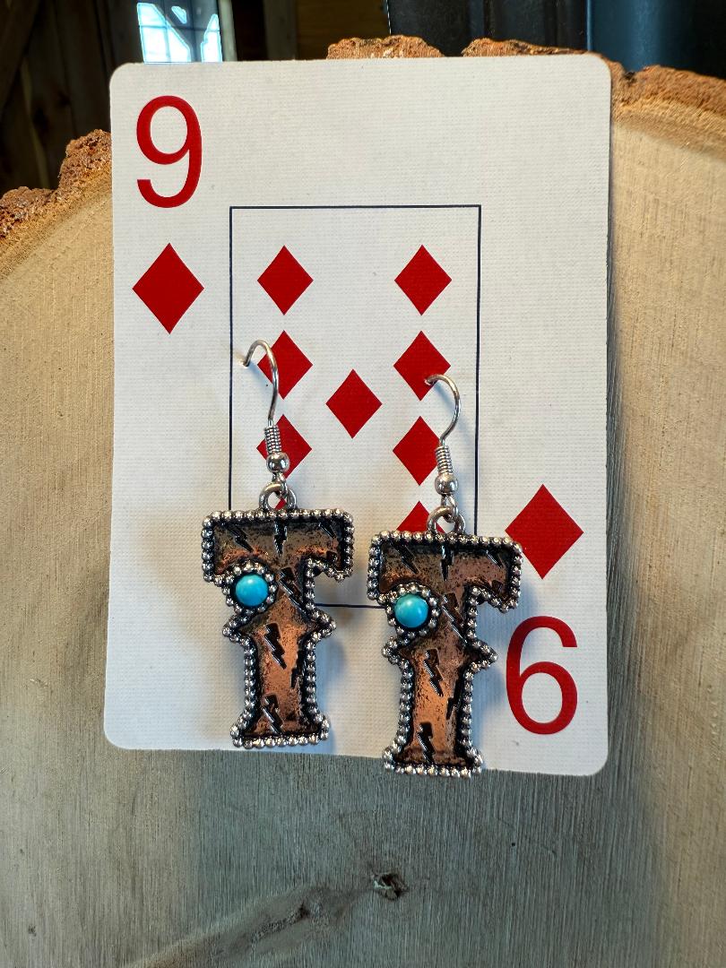 Dangle Initial Earrings